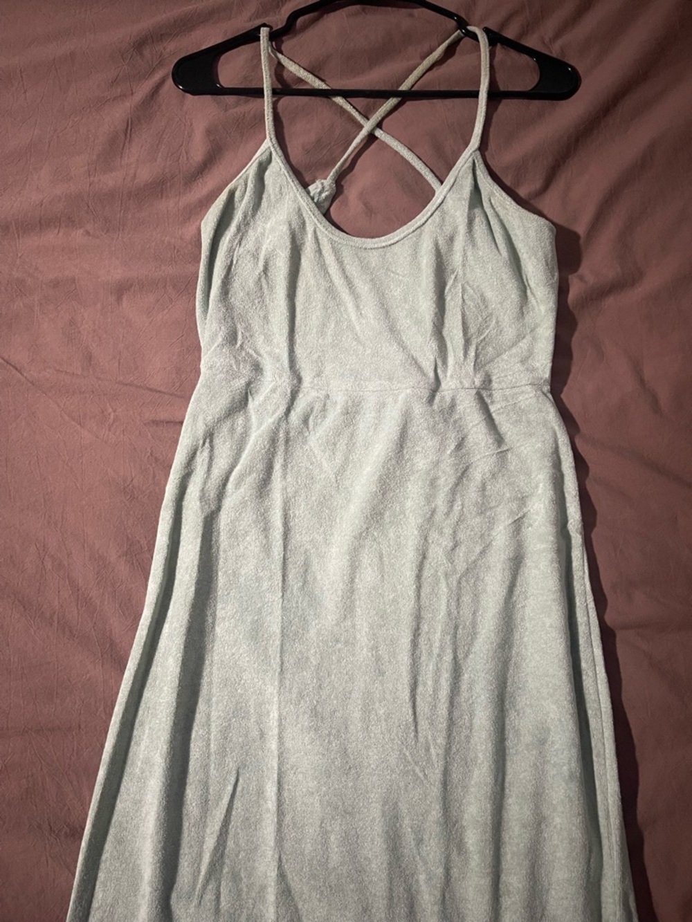 Wayf’98 Mint Green Strappy Back Terry Cloth Tank Body Con Midi Dress - Picture 3 of 8